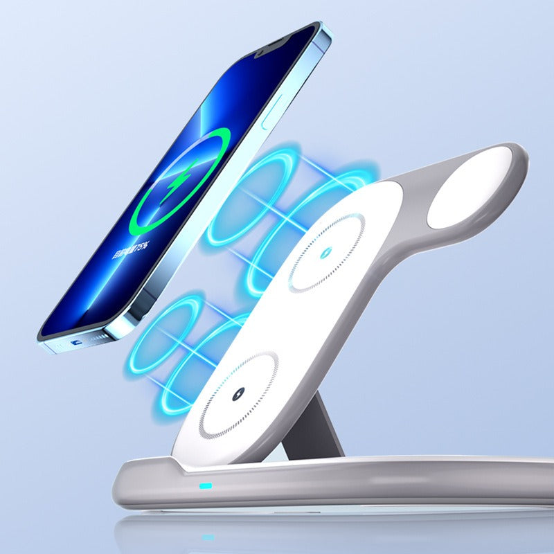Folding 3-in-1 wireless charger