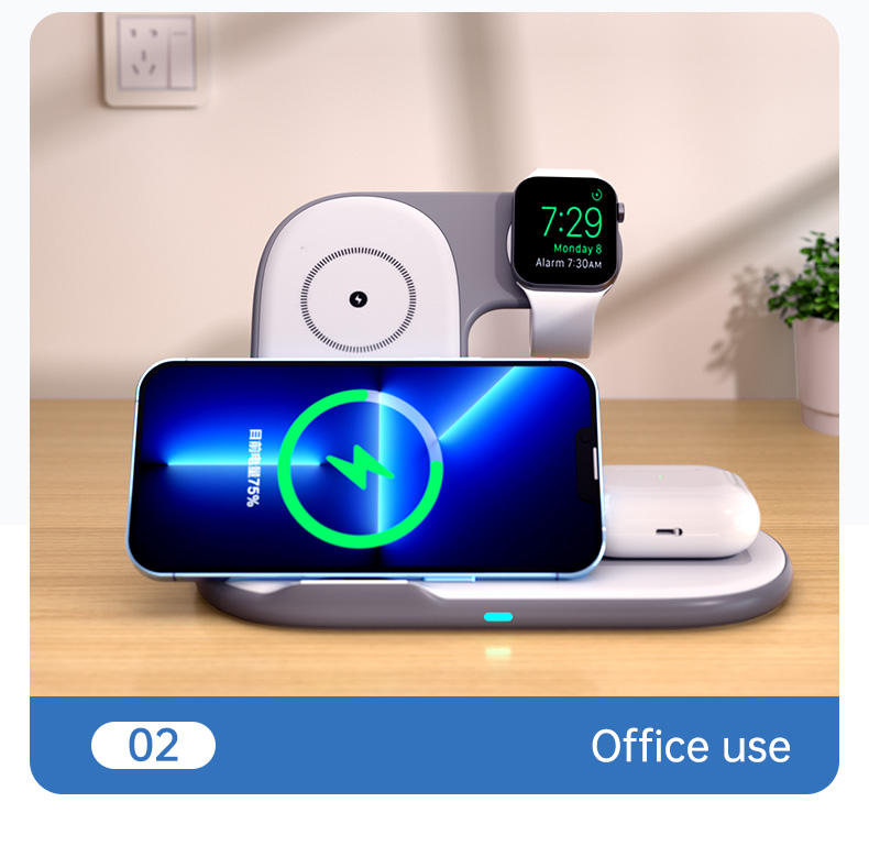 Folding 3-in-1 wireless charger