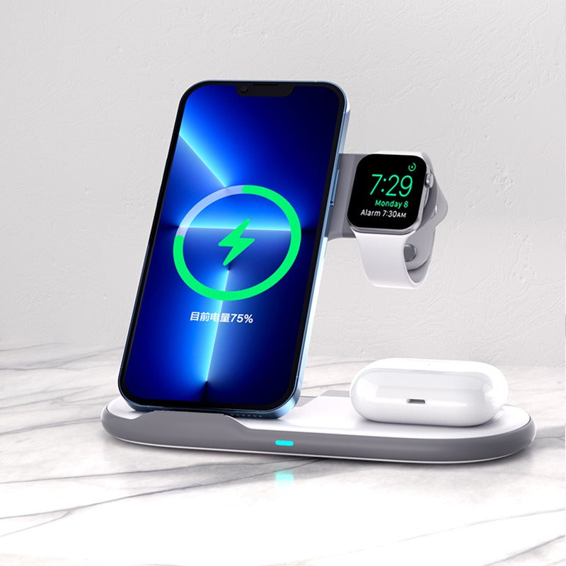 Folding 3-in-1 wireless charger